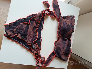 Costume bikini con fascia, fantasia militare, RRD