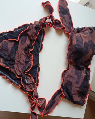 Costume bikini con fascia, fantasia militare, RRD