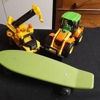 Ruspa , Gru , skateboard in plastica  3/5 anni 