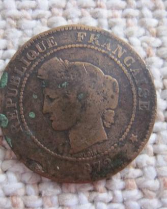 Francia 5 centesimi del 1876