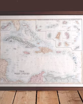The West Indies antica mappa delle Antille Caraibi