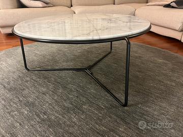 Tavolino tondo in marmo di Carrara diametro 80cm