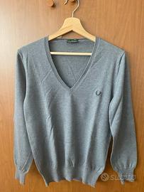 Pullover donna taglia XXL, scollo a V, Fred Perry