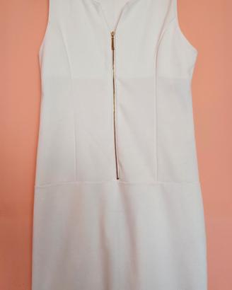 Abito Zizù bianco con zip dorata 