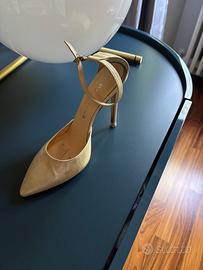 Scarpa tacco Stilette beige vernice