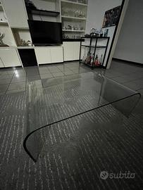 Tavolino da salotto in vetro curvato
