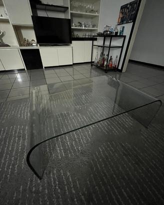 Tavolino da salotto in vetro curvato