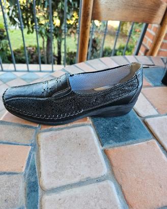 mocassino donna vera pelle papaya n.39