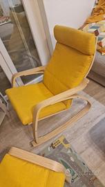 Sedia dondolo Ikea con poggiapiedi