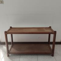 Tavolino Bamboo Vimini legno anni 70 epoca 900 Ita