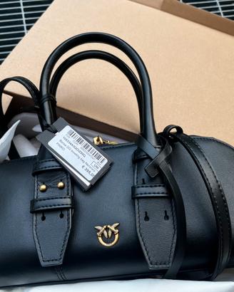 PINKO Borsa bowling escape horizontal nera pelle