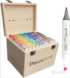 Set 100 Pennarelli Doppia Punta a colori ad Alcool