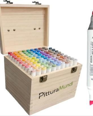 Set 100 Pennarelli Doppia Punta a colori ad Alcool