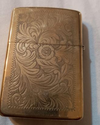 zippo venetian brass 1989 in ottone +espositore 