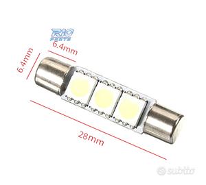 LED LAMPADINA TIPO FUSIBILE 28MM 3 LED
