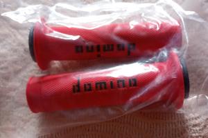 manopole domino rosse per moto 