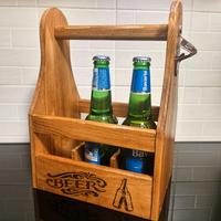 Porta birre in legno con apribottiglie 6 posti
