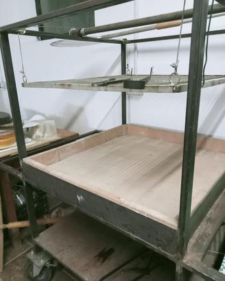 Barbecue artigianale nuovo griglia a manovella