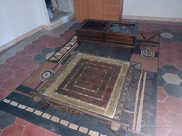 Tavolino etnico quadrato in legno massello – stile