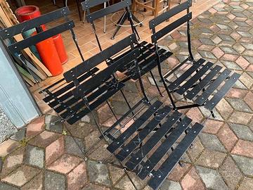 Sedie nere ferro chiudibili