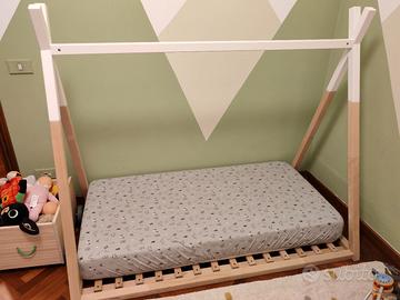 Lettino montessoriano a tenda 
