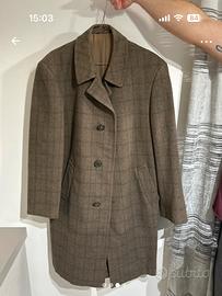 Cappotto uomo tgM marrone con quadrettoni verdi