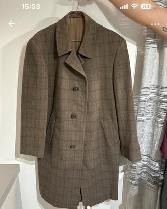 Cappotto uomo tgM marrone con quadrettoni verdi