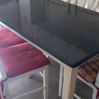 TAVOLO CON MARMO  +   6  SEDIE 