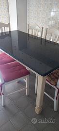 TAVOLO CON MARMO  +   6  SEDIE 