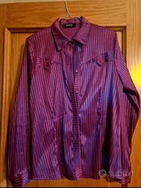 Camicia in tessuto a righe jacquard