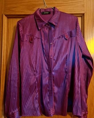 Camicia in tessuto a righe jacquard