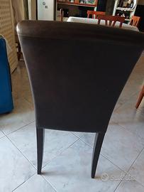 Sedie in vera pelle colore "Testa di moro"
