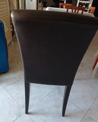 Sedie in vera pelle colore "Testa di moro"