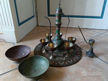 Teiera ottone aftaba pipa indiana arabo narghilè