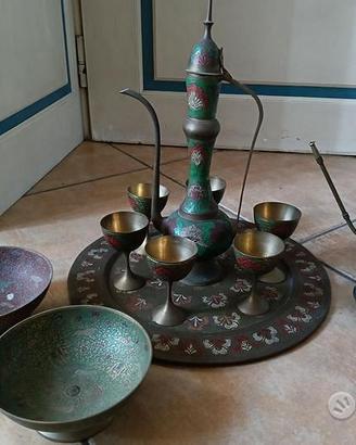 Teiera ottone aftaba pipa indiana arabo narghilè