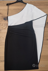 Vestito monospalla elegante bianco e nero