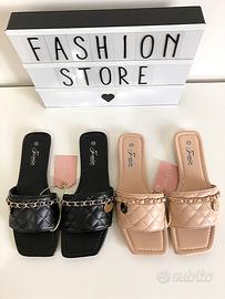 Sandali donna piatti trapuntati vari colori 37-41