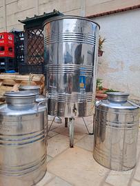 cisterna inox 300lt + 3 fusti inox 50lt