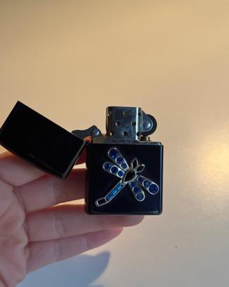 Accendino Zippo Indigo libellula vintage 2004