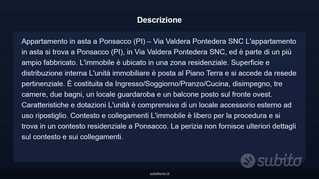 Appartamento – Ponsacco, Le Melorie - Altro