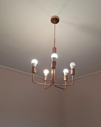 lampadario bronzo ora  luce lampadina