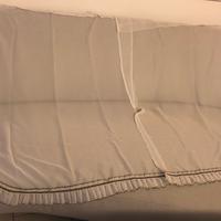 tendine (due) in tessuto trasparente con rouches