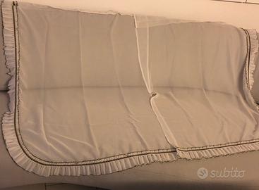 tendine (due) in tessuto trasparente con rouches