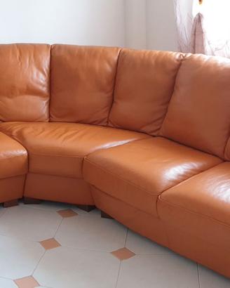 Divano in pelle completo di tavolino