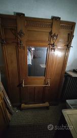 Specchiera appendiabiti cappelliera in rovere