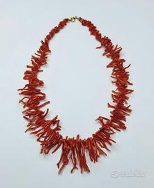 Collana Vintage Corallo Rosso Naturale a Ramo