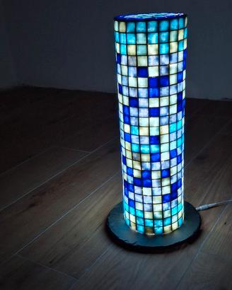 Lampada artigianale in vero mosaico e ardesiaH52