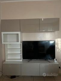 Parete attrezzata IKEA con piano in vetro come new