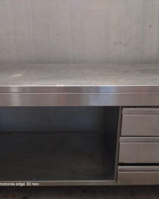 Tavolo da lavoro in acciaio inox professionale
