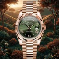 Seiko mod Daydate Rose gold green dial